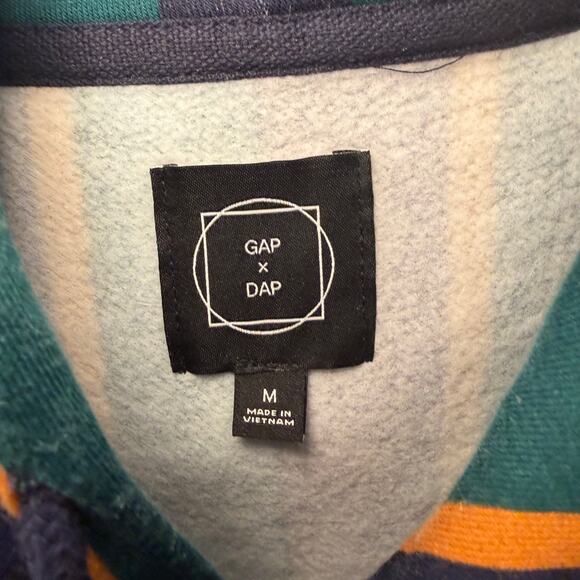 Gap x Dapper Dan DAP Harlem Hoodie Striped Green Navy Gold Men’s Medium - Picture 4 of 6